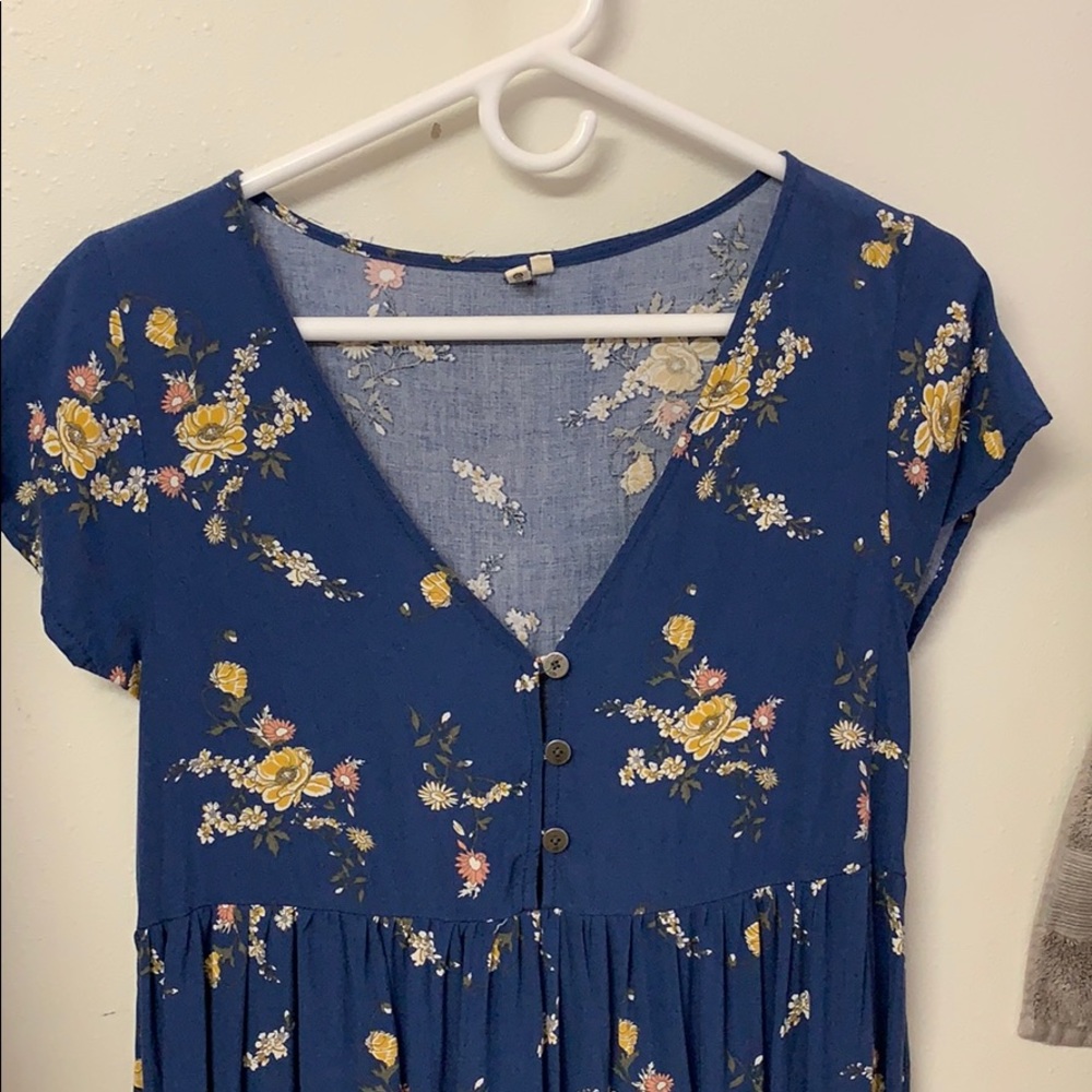 Blue floral beach dress